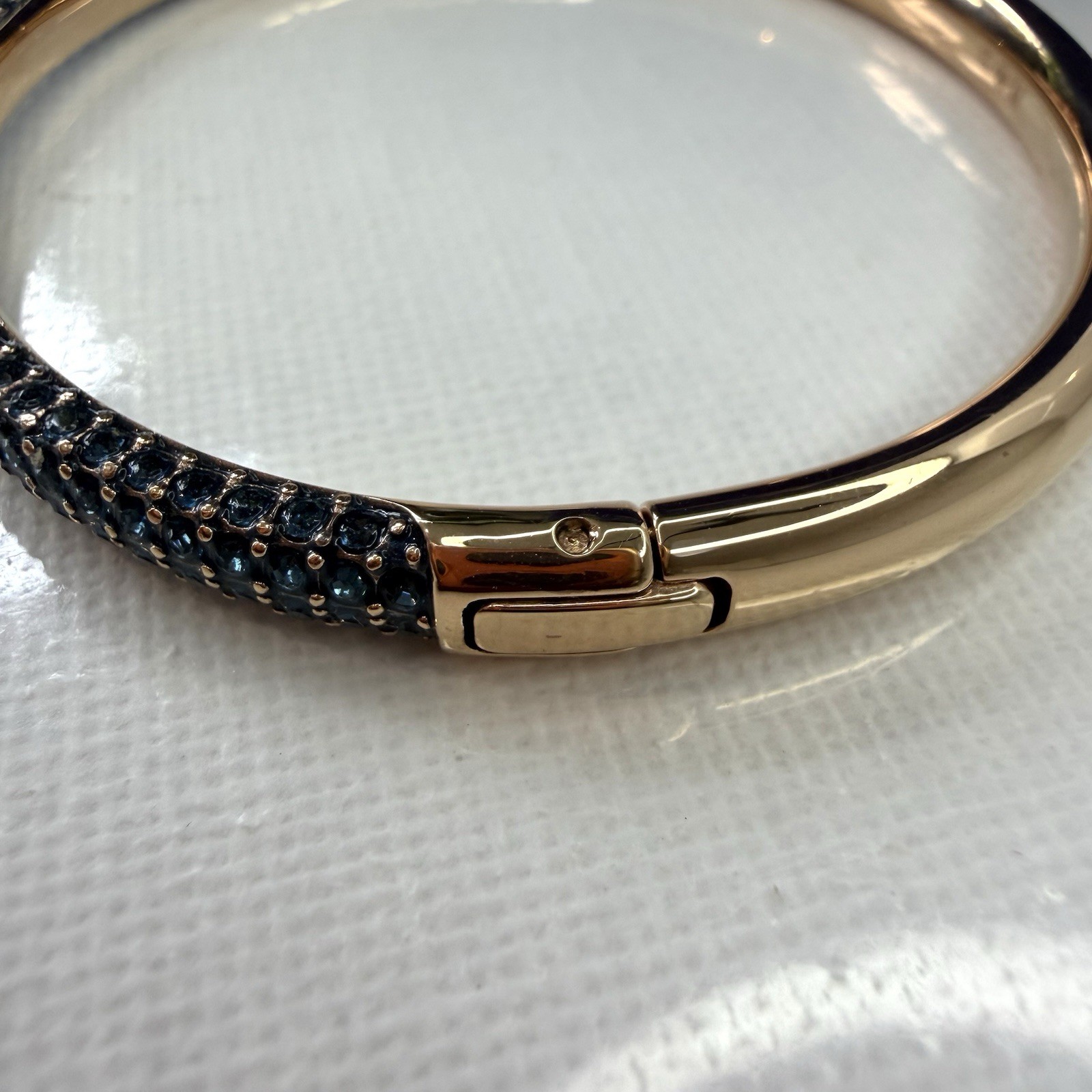 Swarovski Sublima Bangle Size Medium Bracelet Navy Crystals Rose Gold Plated