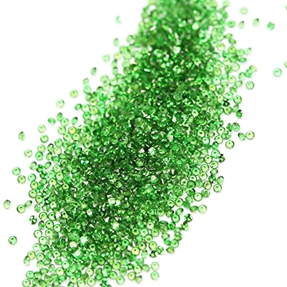 Wholesale Lot 3mm to 4mm Round Facet Tsavorite Green Garnet Loose Calibrated Gem