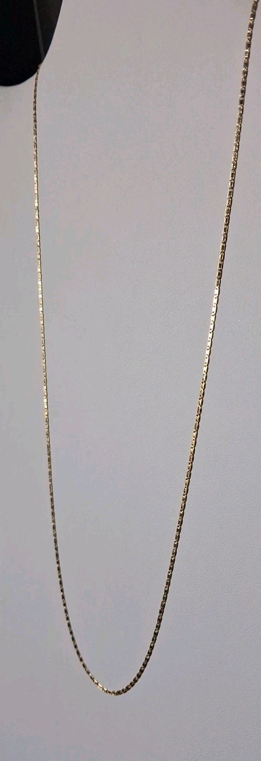 18k Solid Gold Flat Mariner Chain 22″, 1.2gr 1.3mm