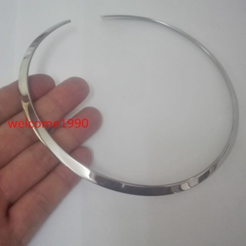 6mm Shiny Polished Stainless Steel Choker Collar Open Cuff Necklace Chain Mens