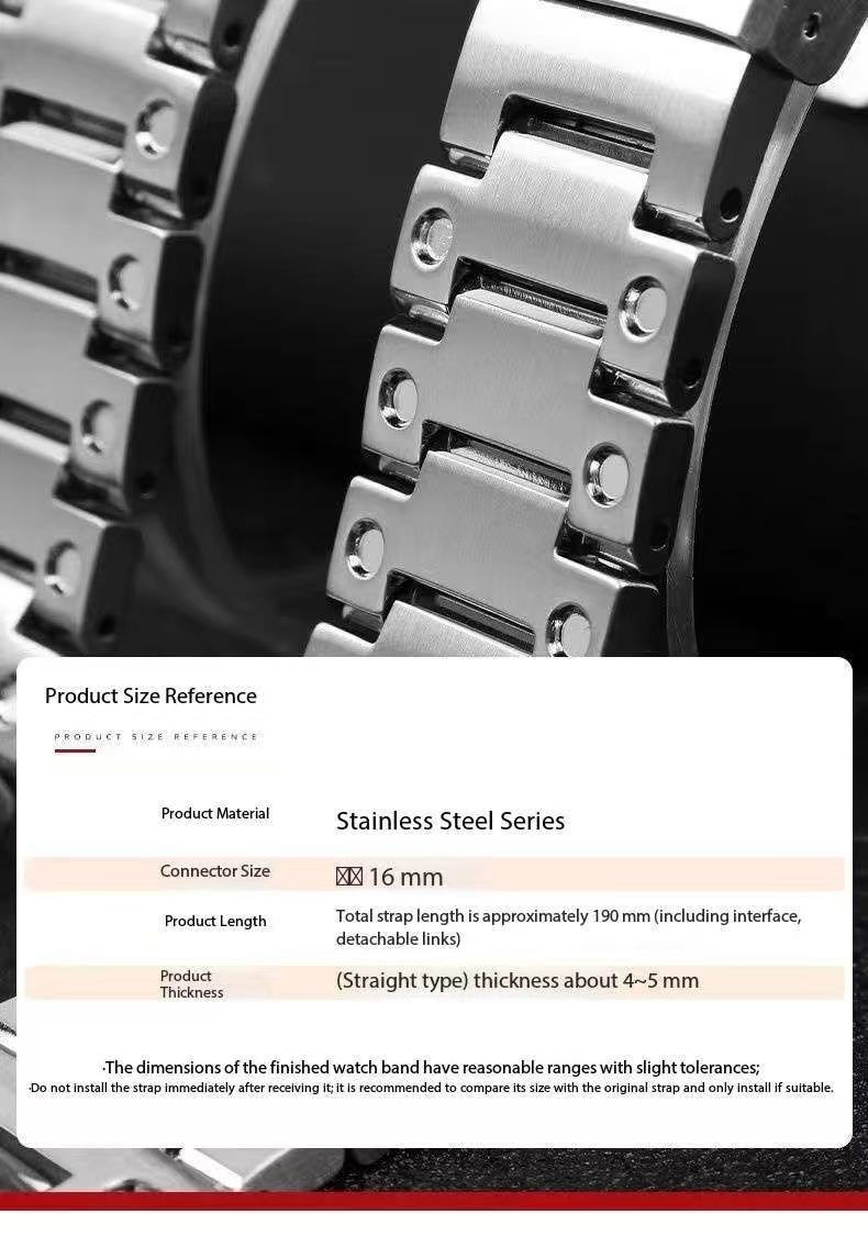 Compatible with G-Shock Casio GM-5600 GM-2100 stainless steel strap