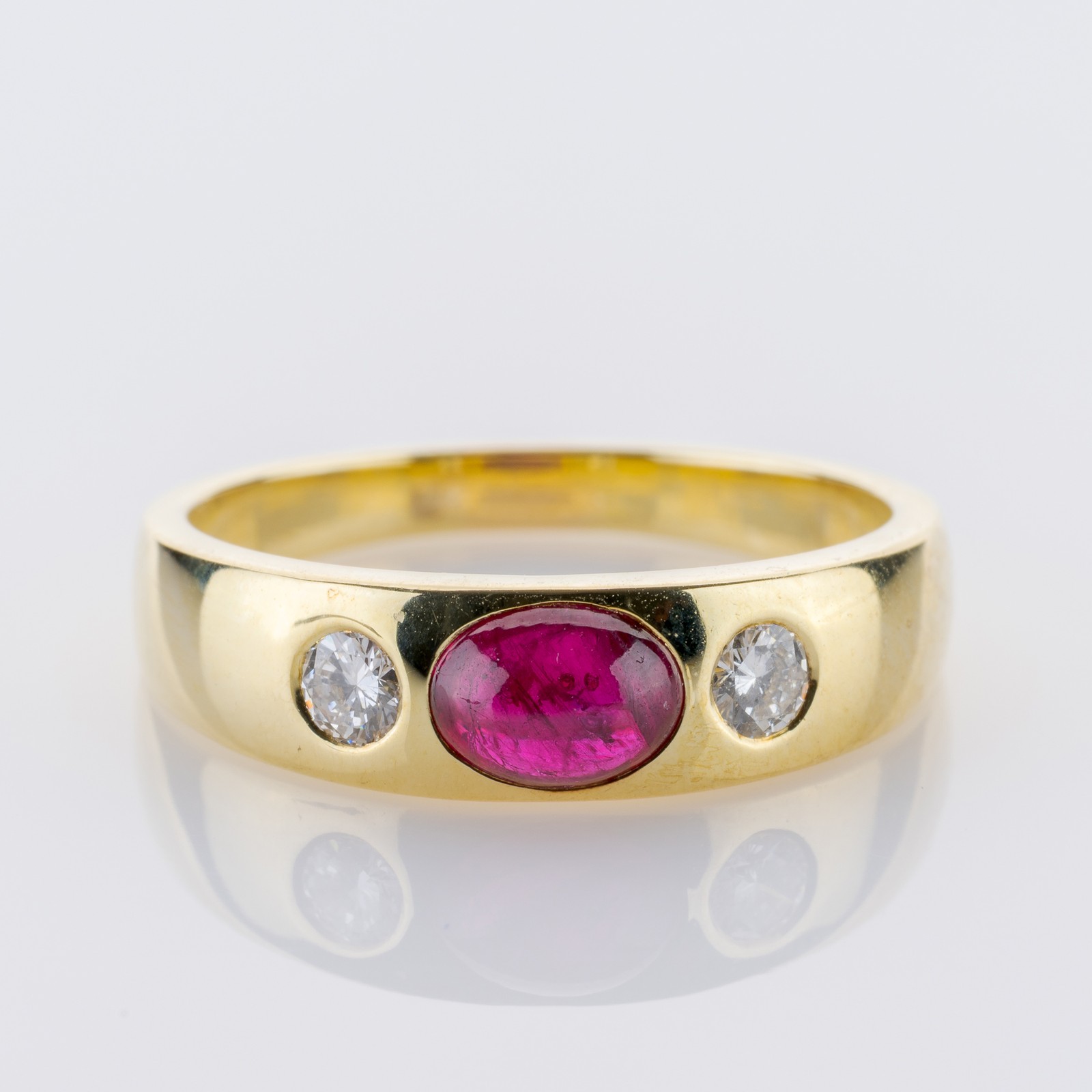 0.20ct Ruby and 0.20ct Diamond Ring in 14K Yellow Gold