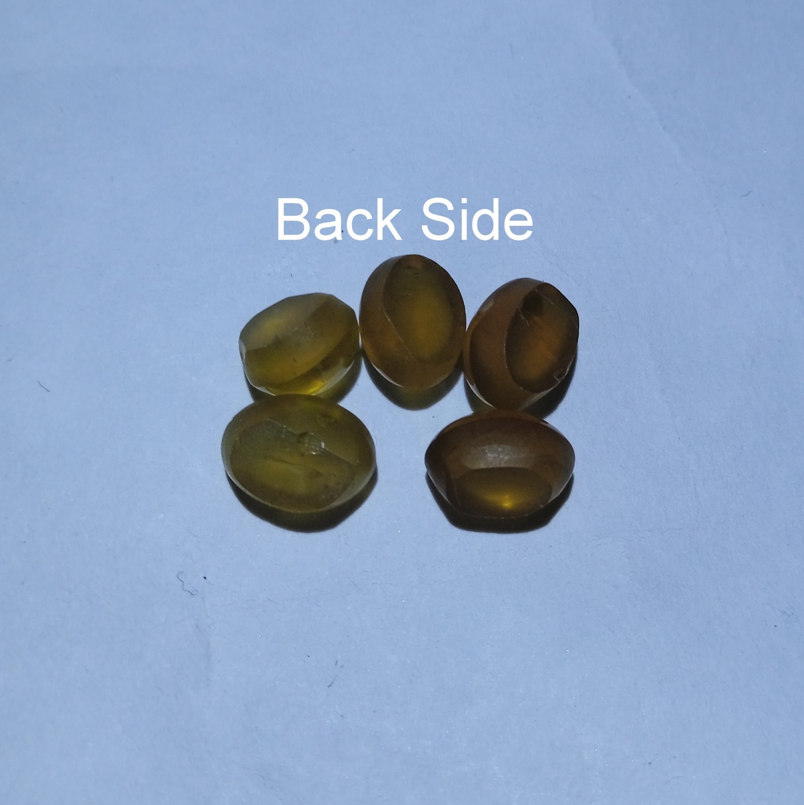 9.2 Ct Apatite Cat’s Eye Cabochon Gemstone 5 Piece Lot: Green Brown Oval/Round