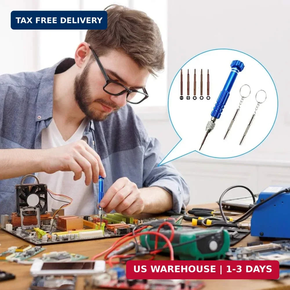 Eyeglass Repair Kit, 5-in-1 Multifunctional Precision Screwdriver Set (torxT5~T6