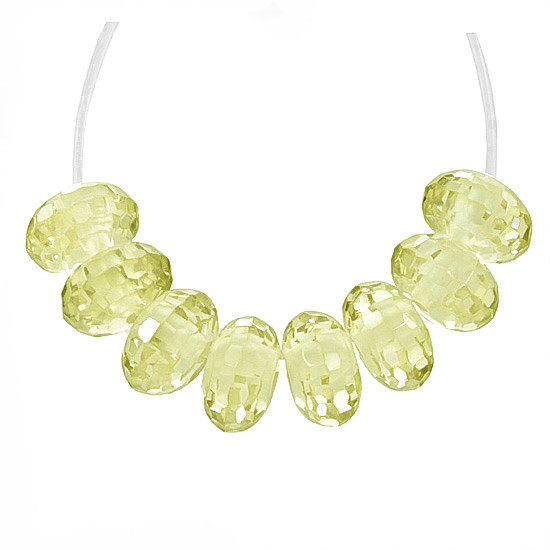 12 Cubic Zirconia Rondelle Roundel Beads 6mm Peridot / Lime Green #96224