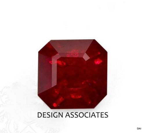 9.5 MM RUBY ASSCHER CUT EARTH MINED AND TREATED GEMSTONE AAA (178974)