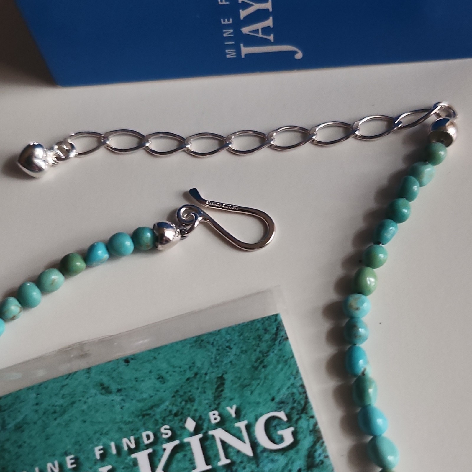 Mine Finds by Jay King Turquoise Beaded Necklace Sterling Silver 17in Hook