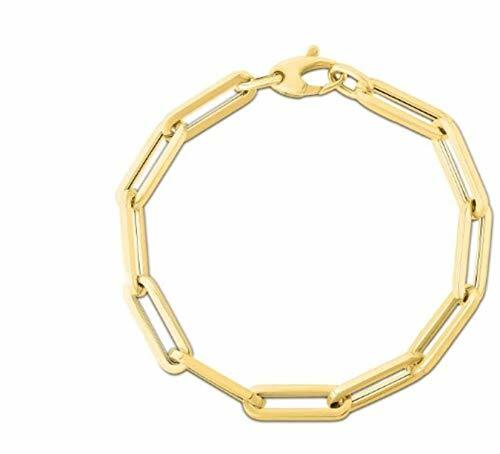 14K Gold Fancy Paperclip Bracelet 6.1mm