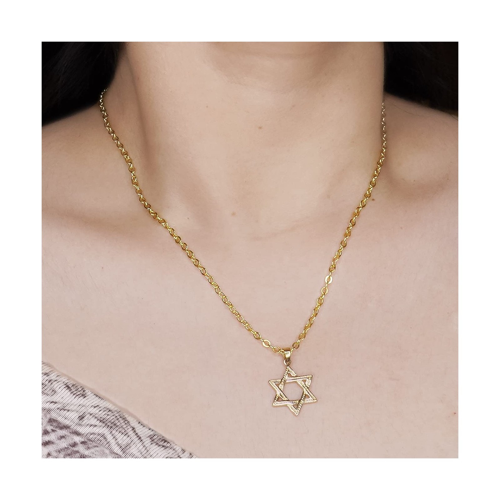 PORI JEWELERS 14K Yellow Gold Star of David Hexagram Pendant Fine Jewelry Bes…