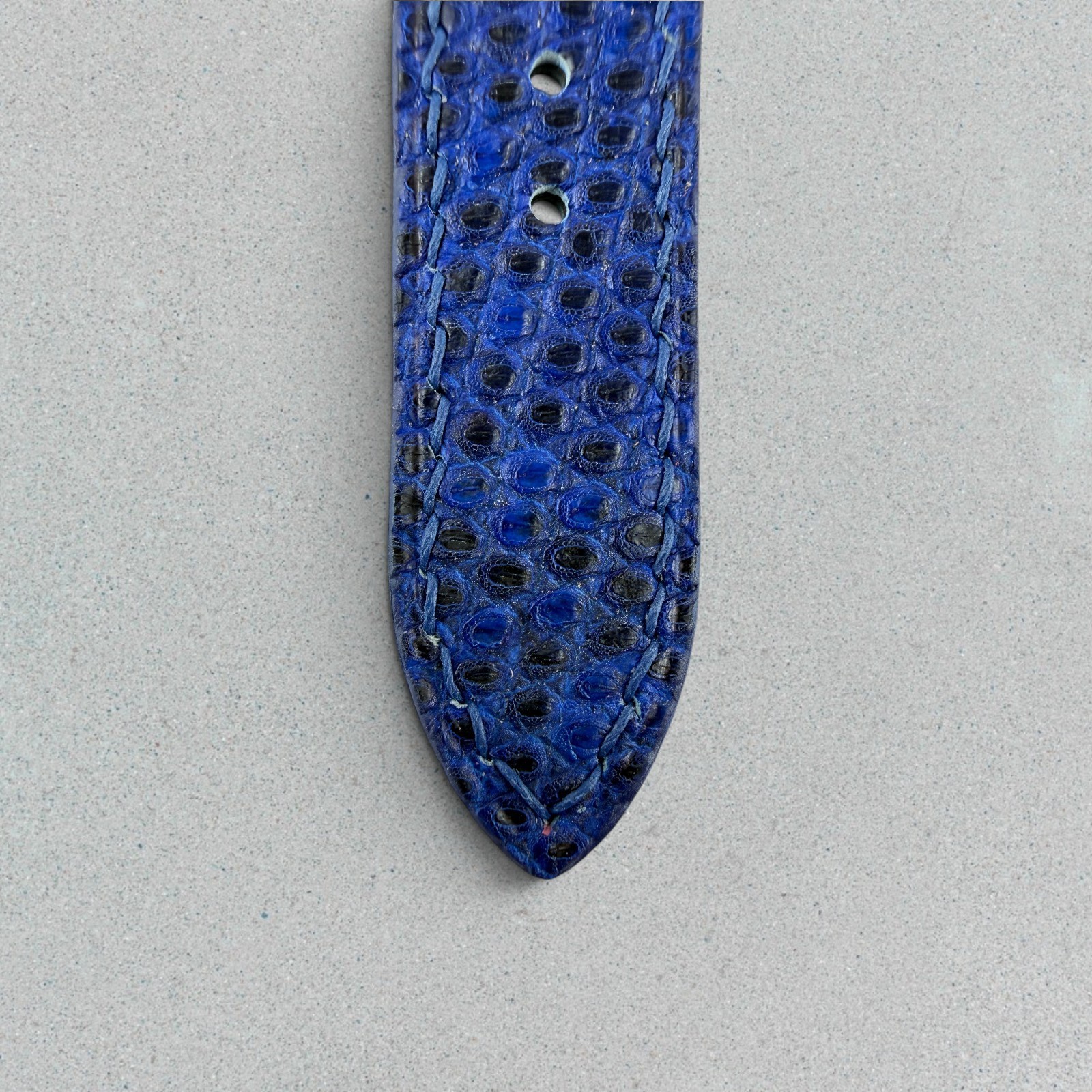 Genuine Lizard Leather Watch Band Strap 18mm Blue Handmade 316L Buckle