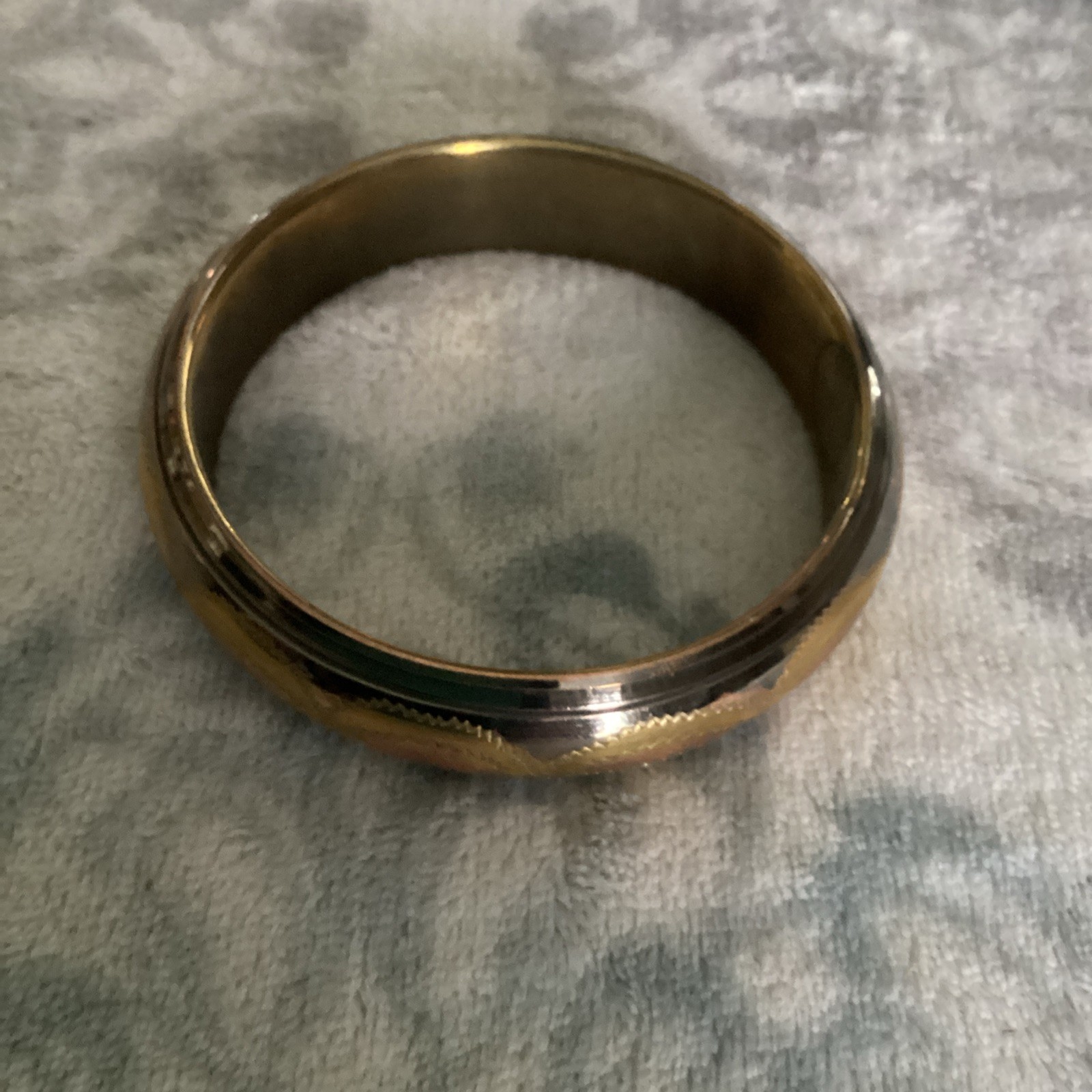 Vintage 2 Bangle Bracelets Brown Marble Rose Gold With A Gold Design