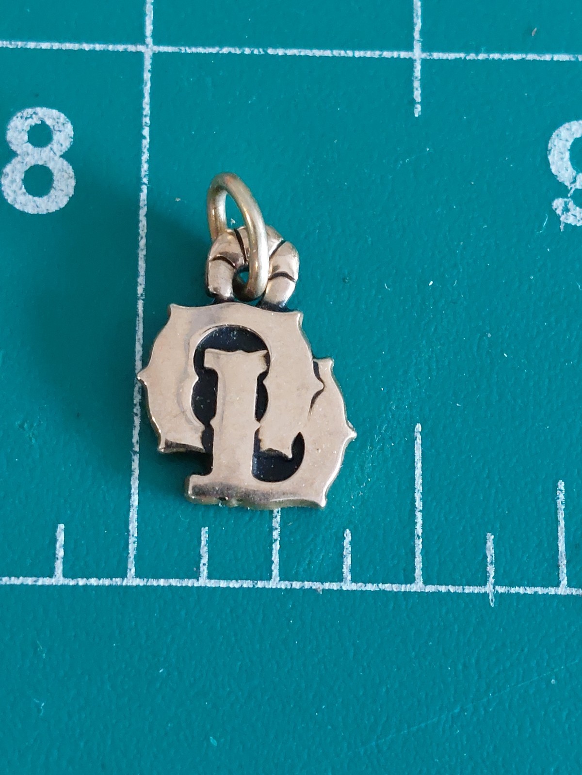 CTO charm Marked 1/5 10k Gold Stylized OD Initials