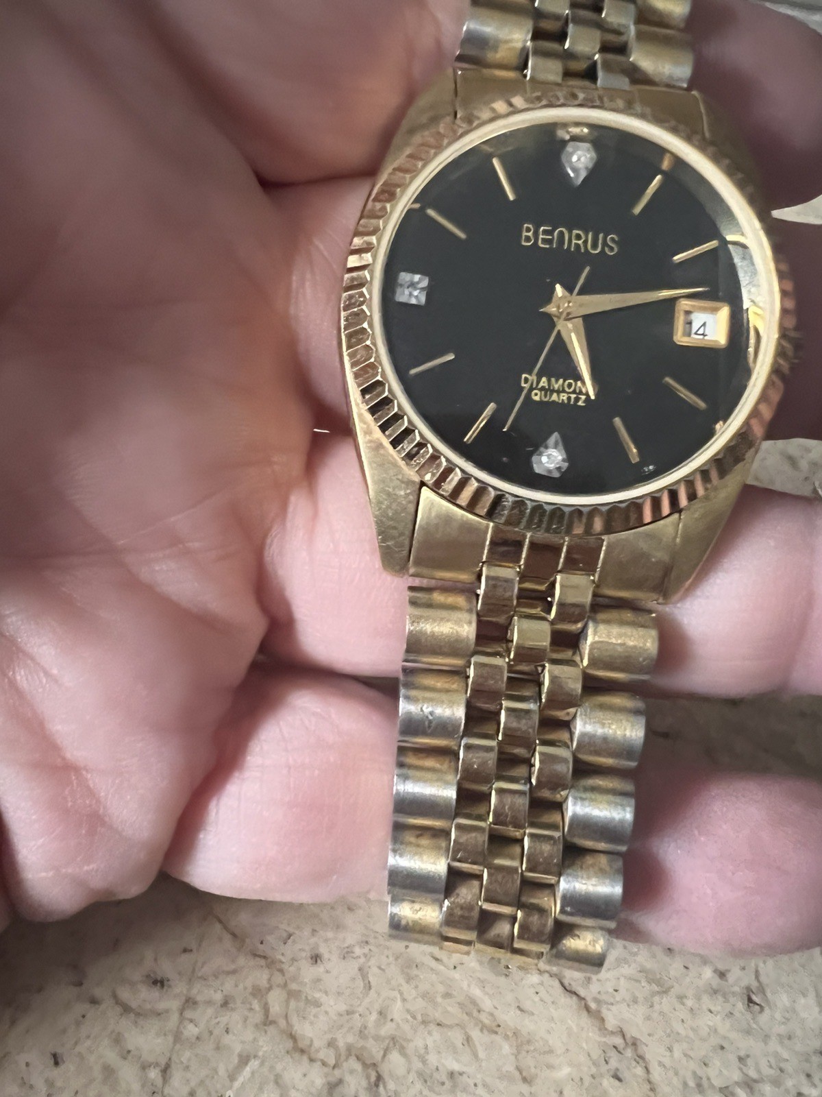 BENRUS Diamond Two-Tone Quartz Analog Men’s Watch