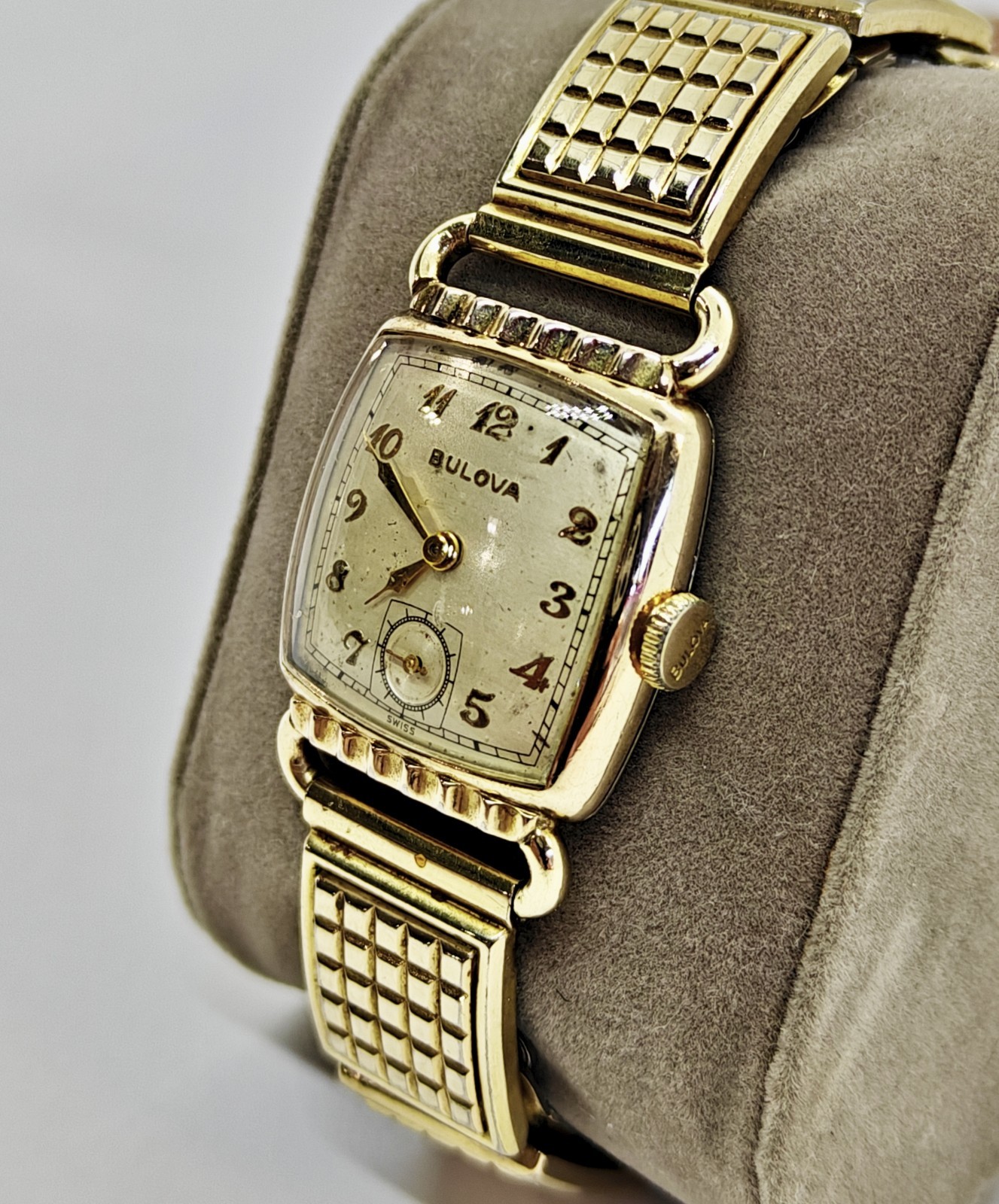 Vintage 1950 Bulova Director Men’s Watch 10BC 15J Gold Filled Speidel Bracelet