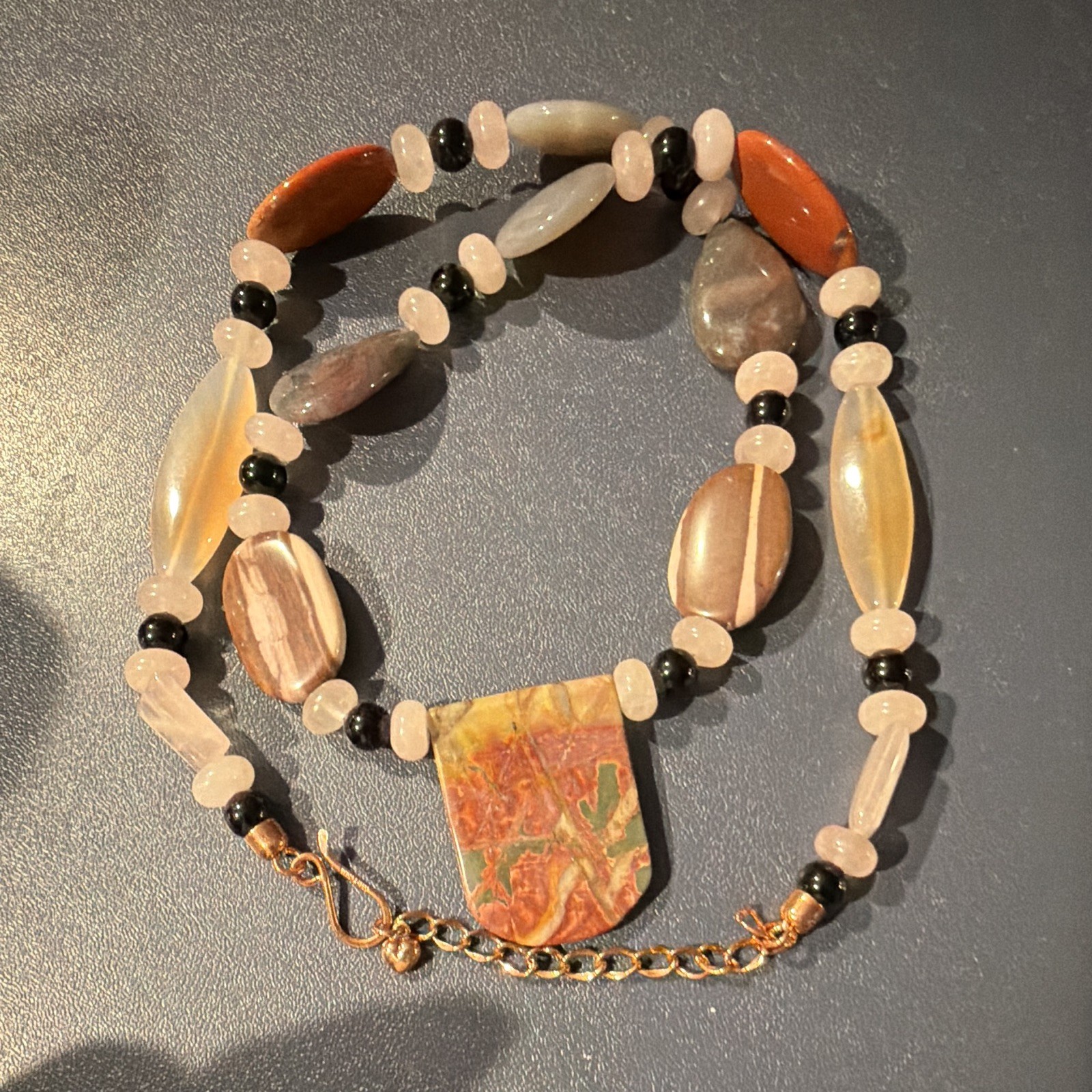 Mine Finds by Jay King Beaded Jasper Shield Pendant Statement Necklace