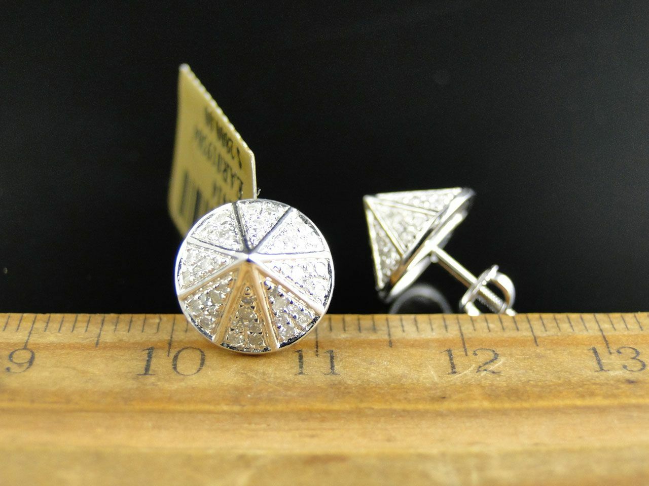 0.8ct Lab-Created Moissanite Cone Shape Spike Stud Earrings White Gold Plated
