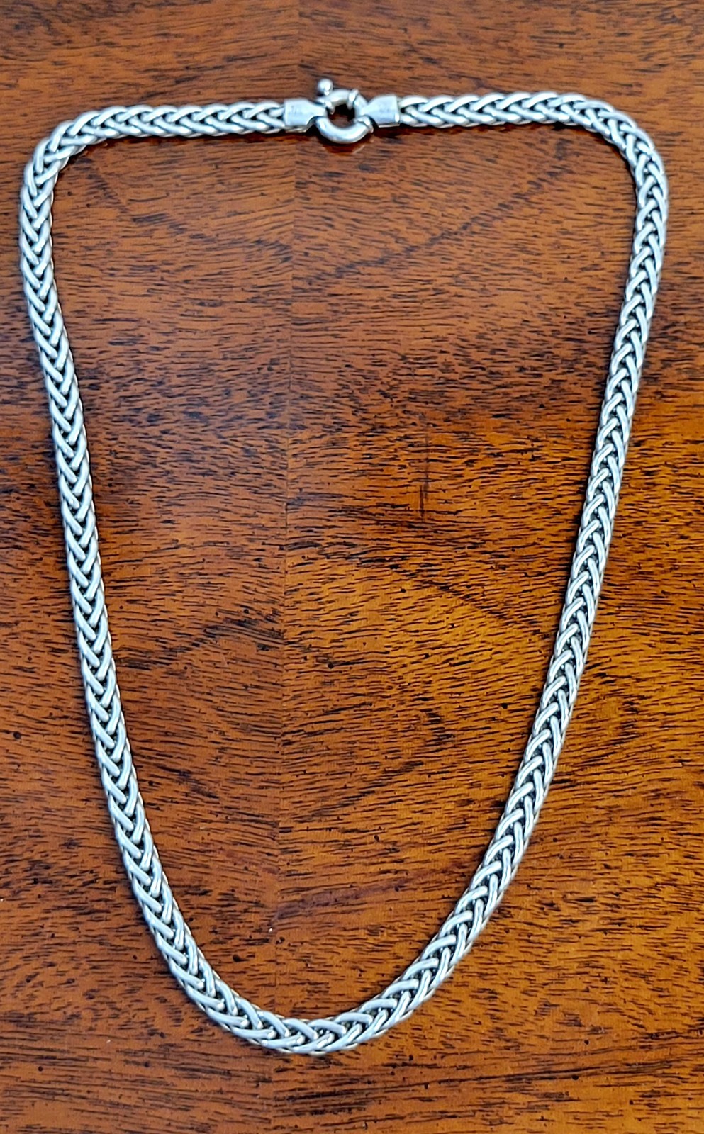 Solid Heavy Sterling Italian Foxtail Necklace Luxurious 18″ 31.4 Grams Stamped