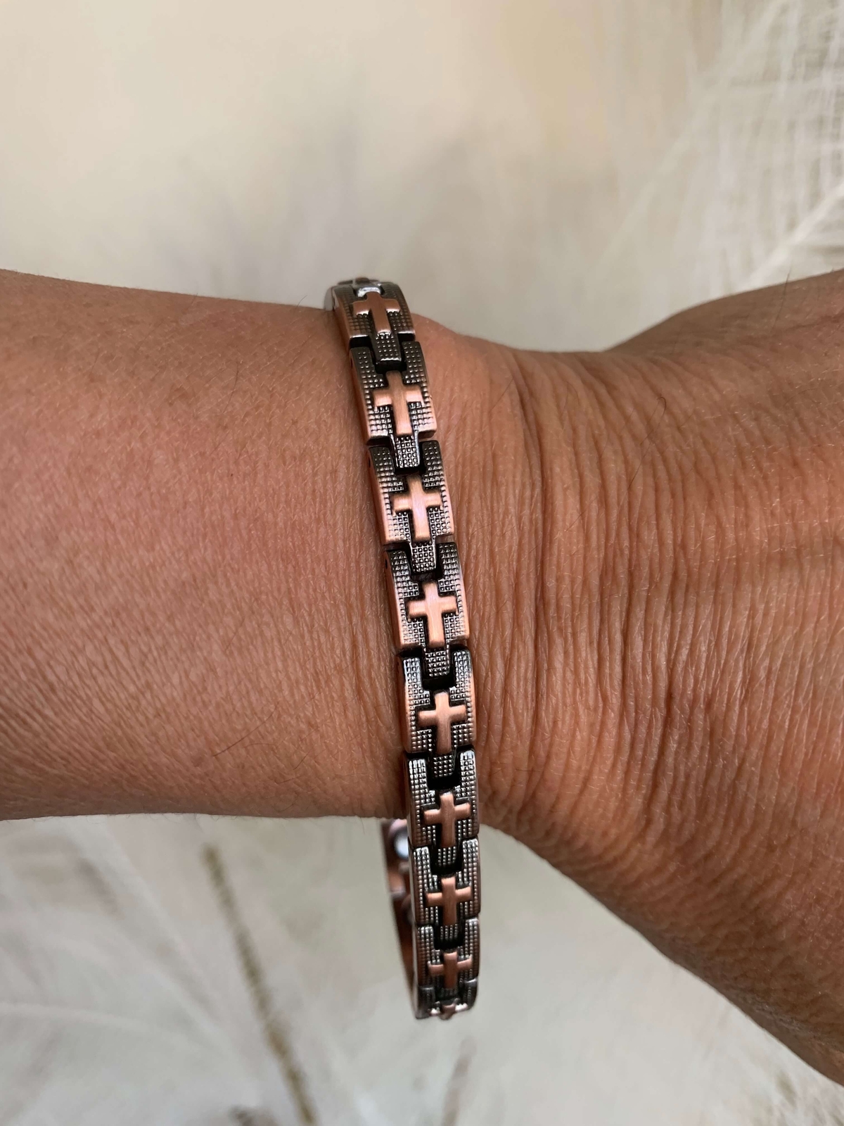 Copper Magnetic Bracelet Gorgeous Cross Balance Arthritis Pain Relief Energy