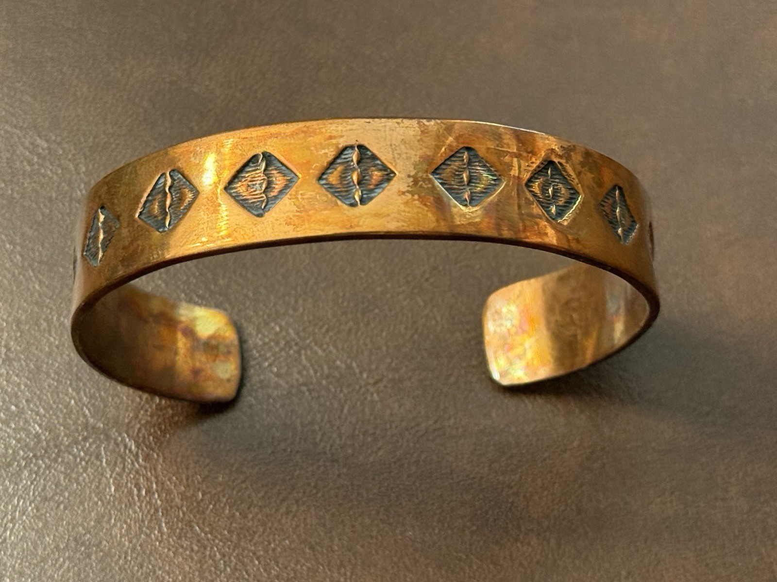 Handmade Copper Bracelet XL 7.2in Cuff + 1.5in Gap Native American Indian (EP)