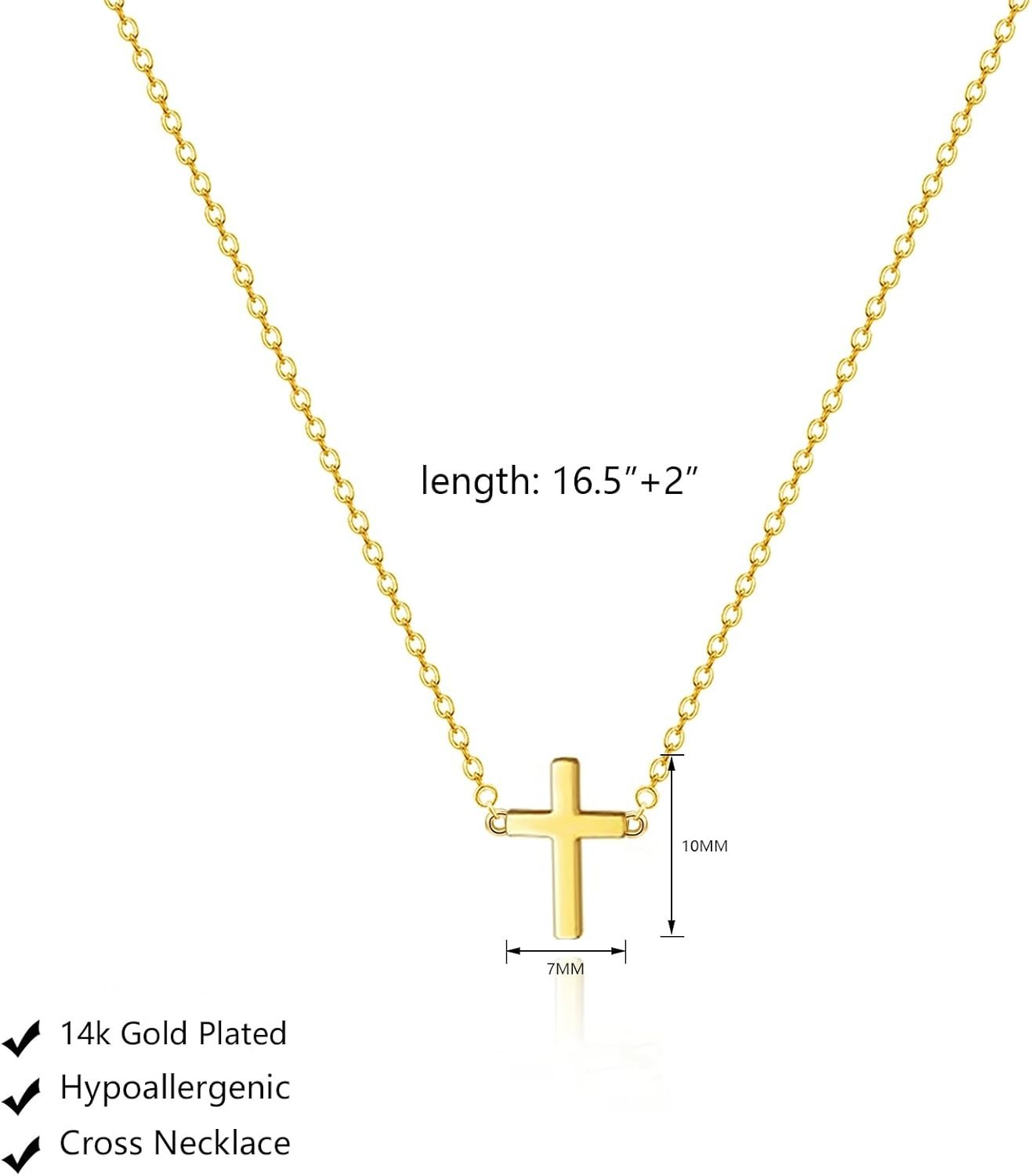 Adjustable Length Tiny Cross Necklace in Gold – Elegant Gift for Every Occasion