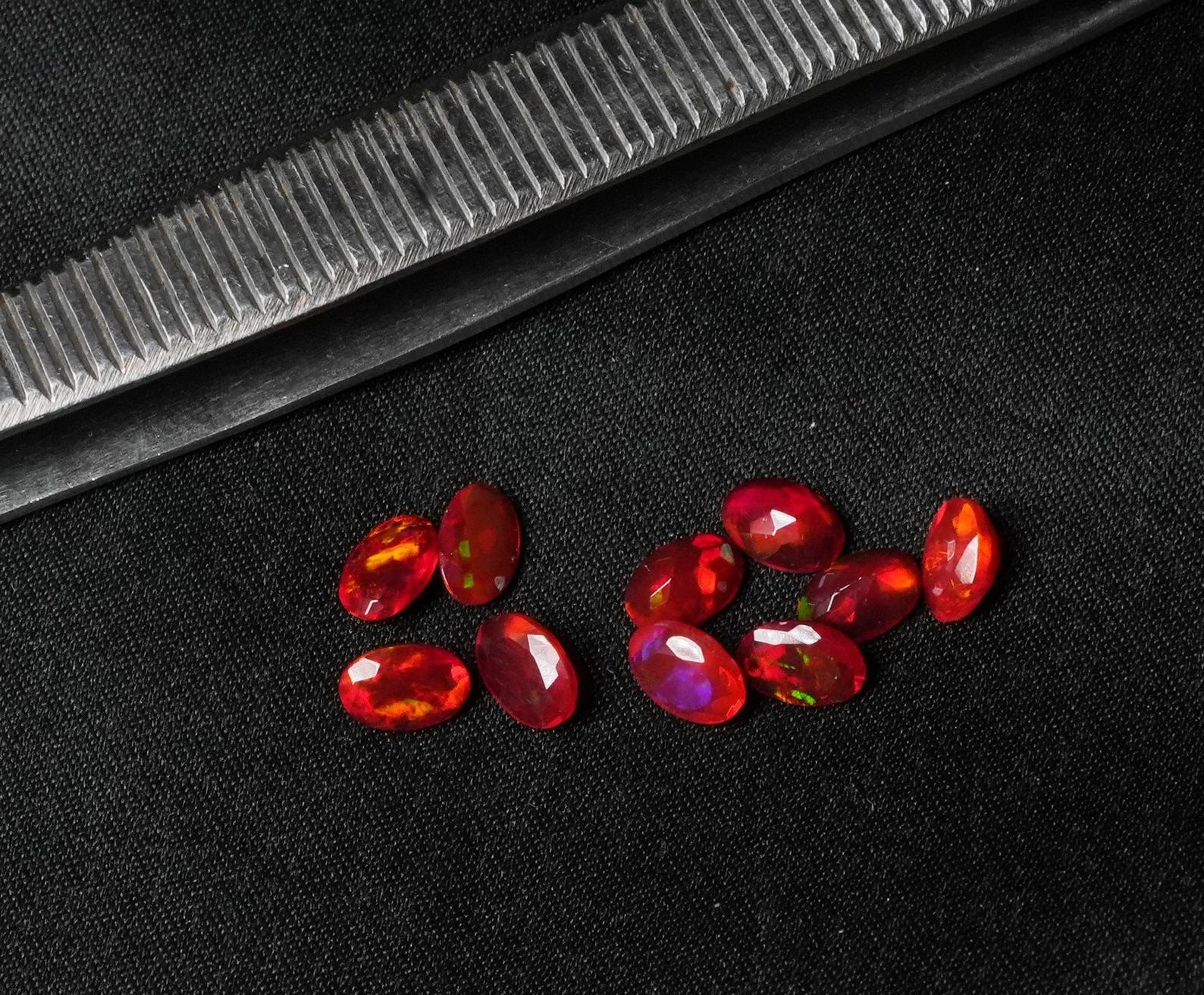 Natural Red Ethopian Opal Oval Faceted Cut 3x5mm To 8x10mm Loose Gemstone
