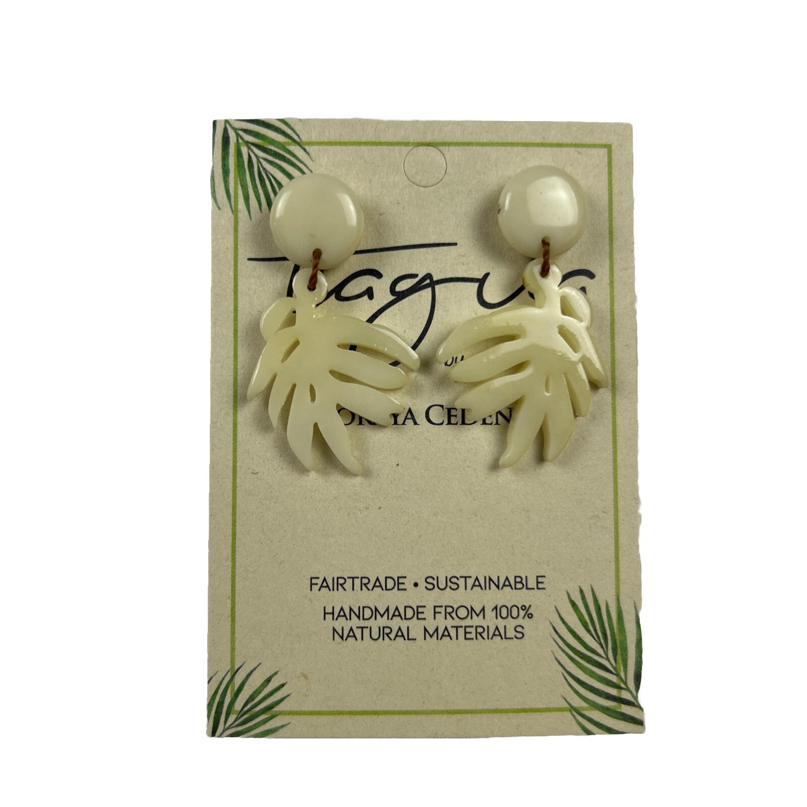 Fair Trade Tagua Nut Organic Earrings Jewelry (Sustainable & Eco-Friendly)