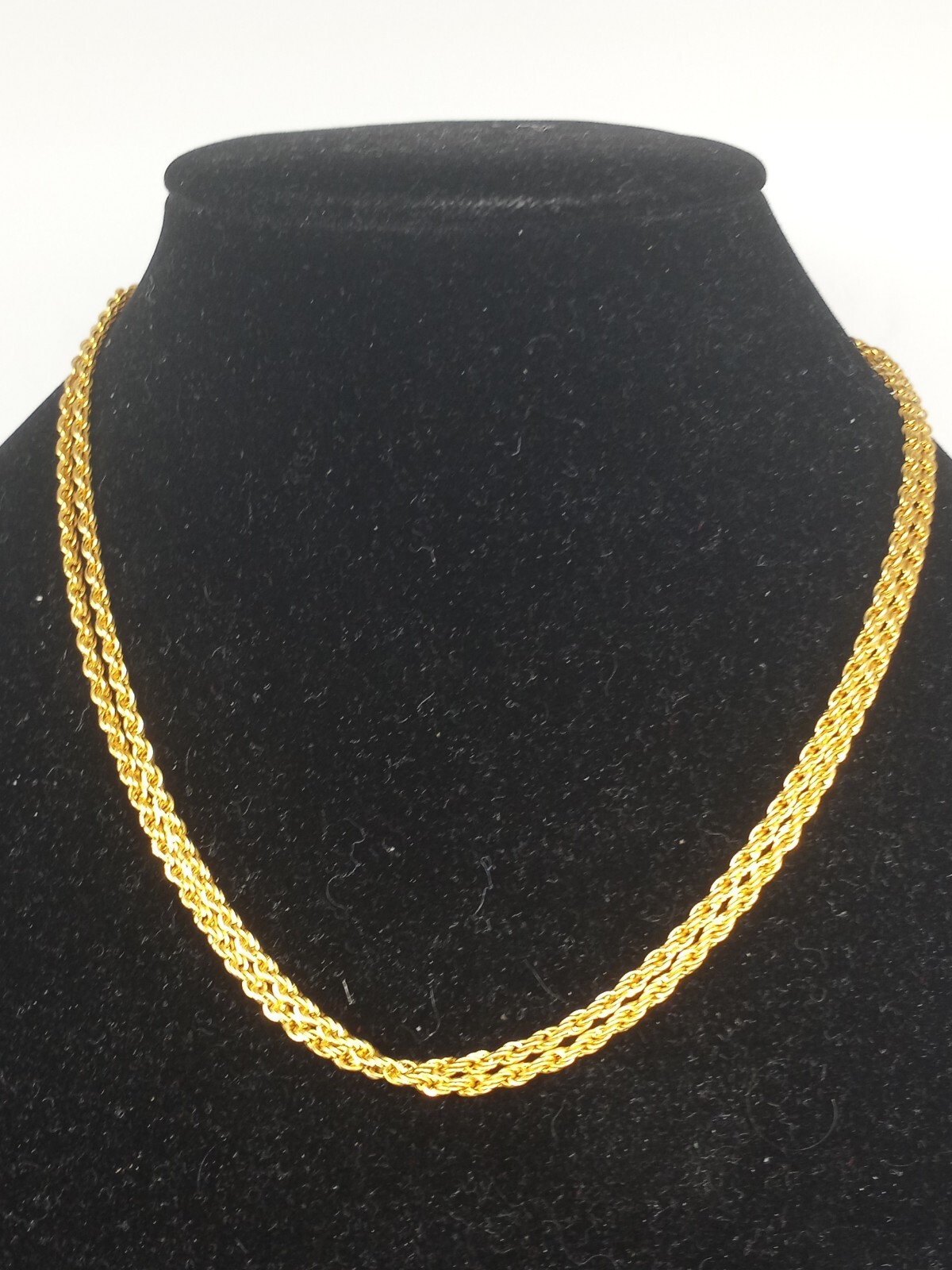 Vintage Rope Chain Goldtone Korean Choker Lot Of Two 18 Inches