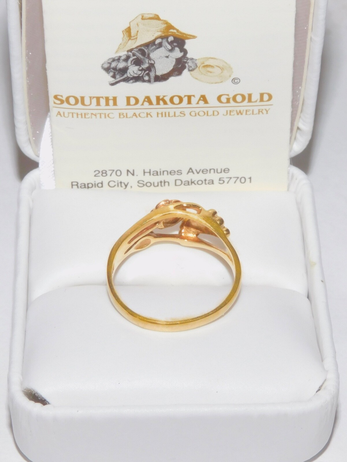 Black Hills Gold 10k 12k Dakota Rose Leaf Ring Size 7 3/4