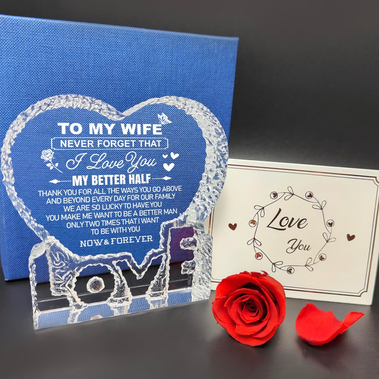 Romantic Crystal Gifts for Wife – K9 Keepsakes, Mother’s Day & Birthday Presents