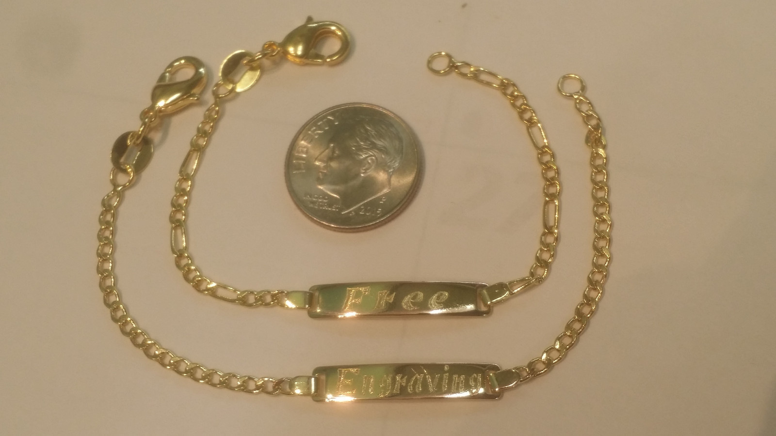 14kt Gold Filled Baby ID Bracelet With Free Engraving 5″ Figaro & Cuban