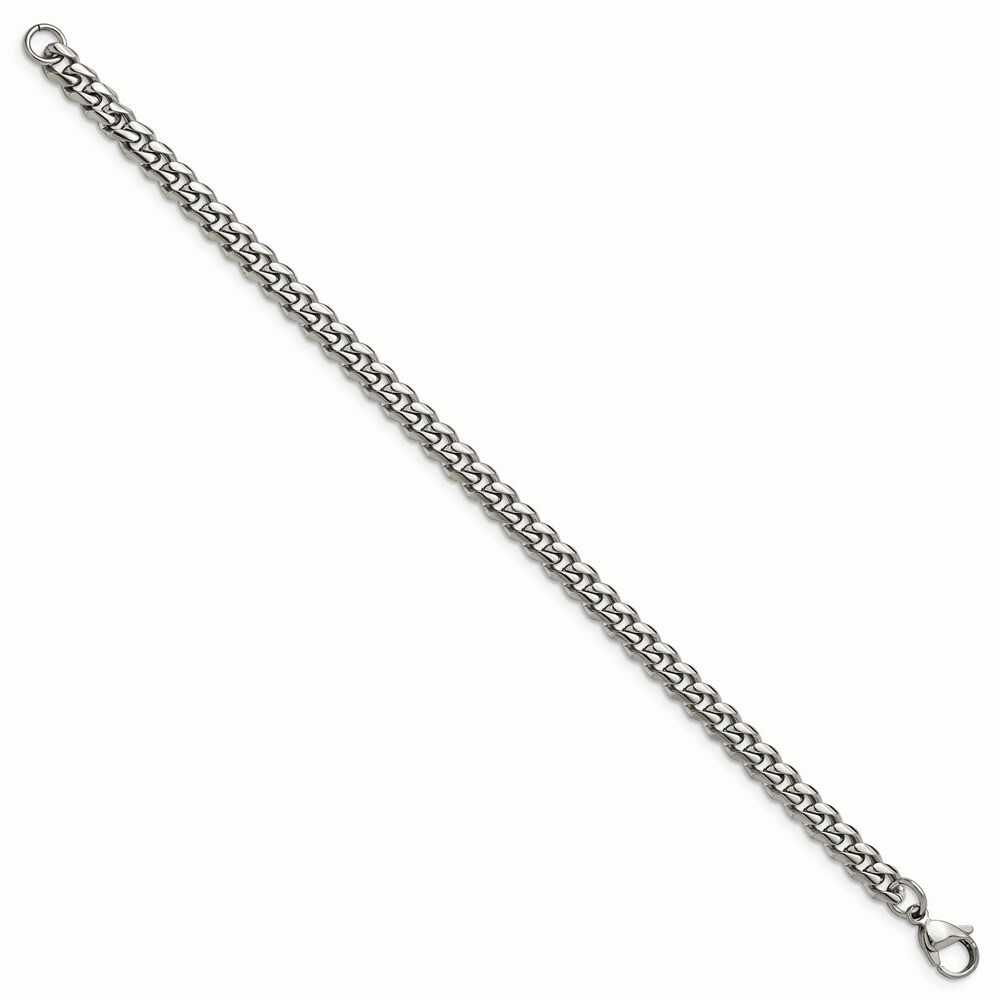 Stainless Steel Polished 6mm 8.25in Curb Bracelet