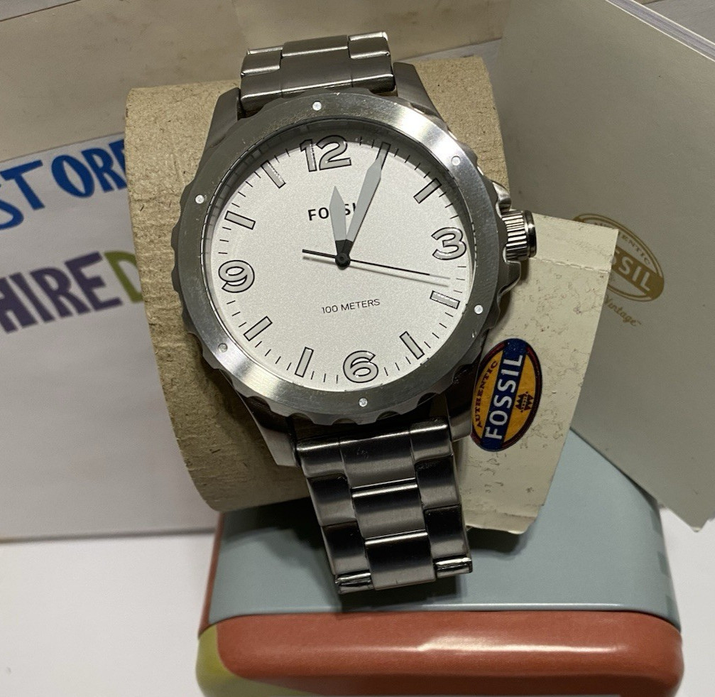 Fossil Men’s Nate 45mm Stainless Steel Watch JR1456 NEW! Retail Tag $115.00