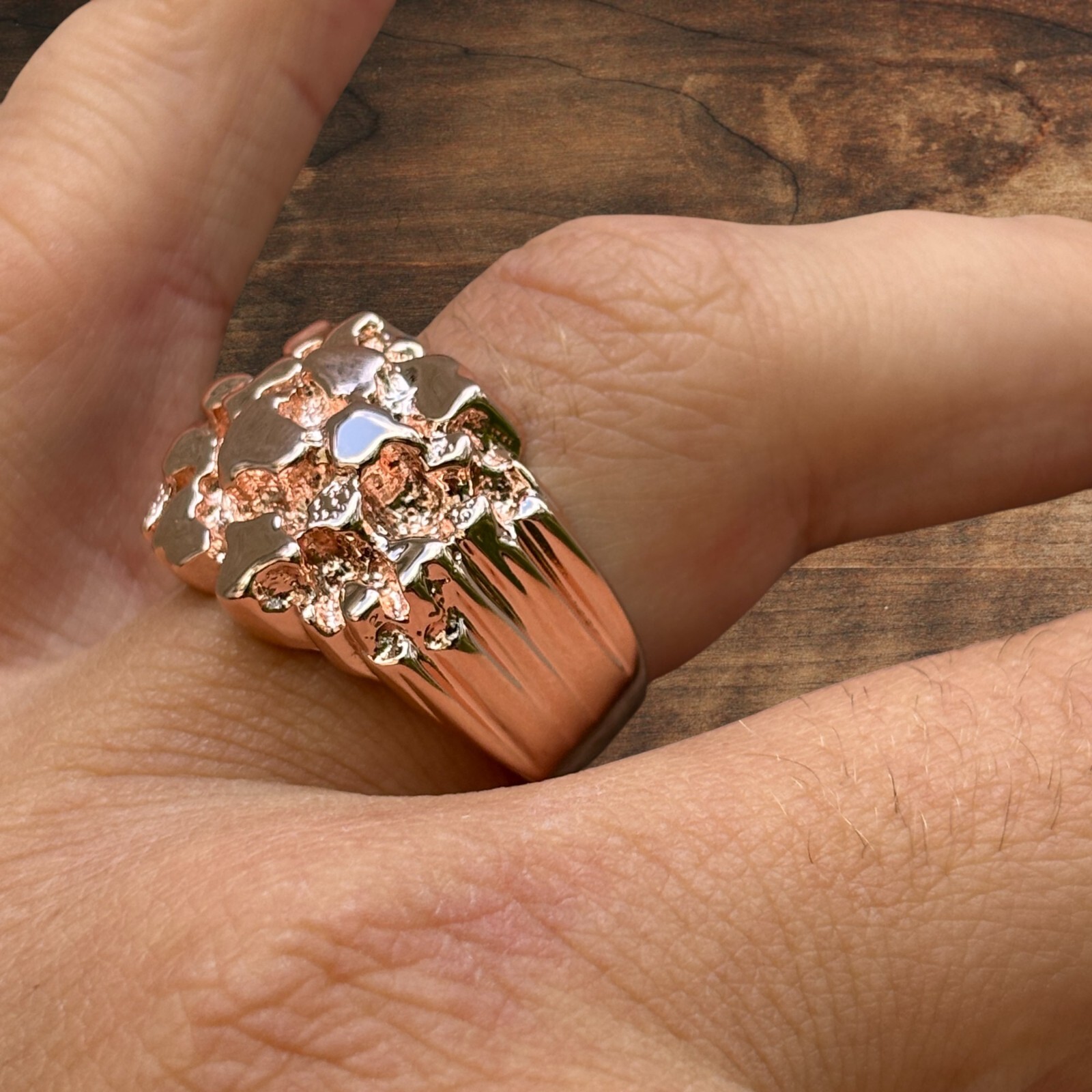 Nugget Ring – Real 925 Sterling Silver or 14k Yellow Vermeil or 14k Rose Vermeil