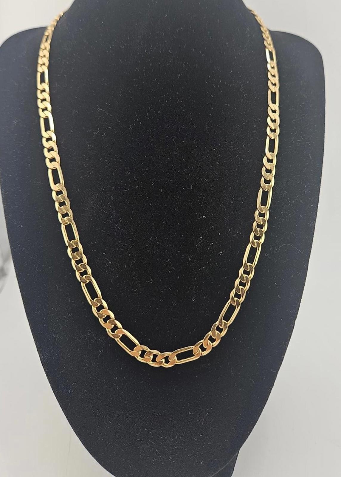 20in Gold Plated 5.5mm Figaro Necklace Chain