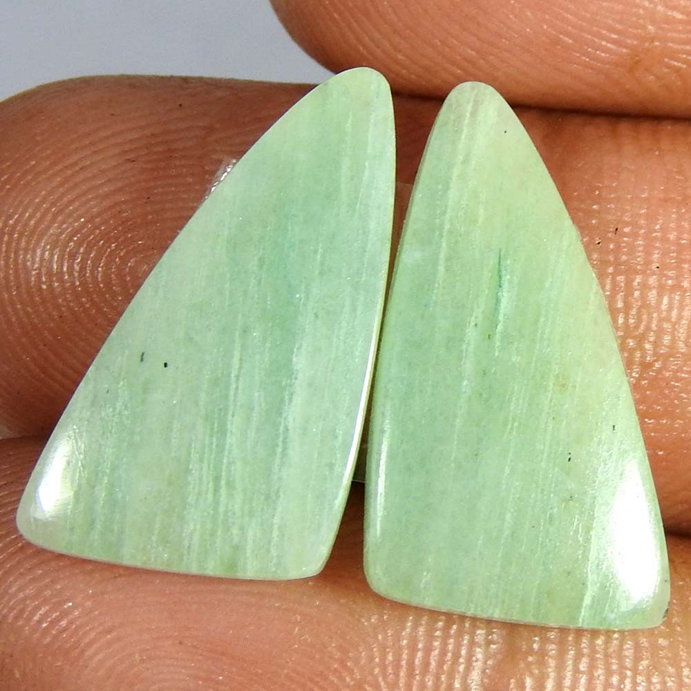13.90Cts100%Natural Green aventurine Pyramid Fancy Pair Cabochon Loose Gemstone