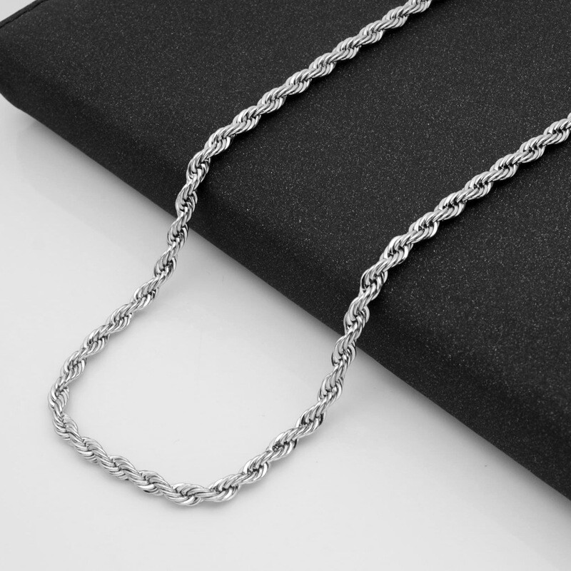 Wholesale Stainless Steel Twist Rope Chain Necklace For Pendants Mens & Womens