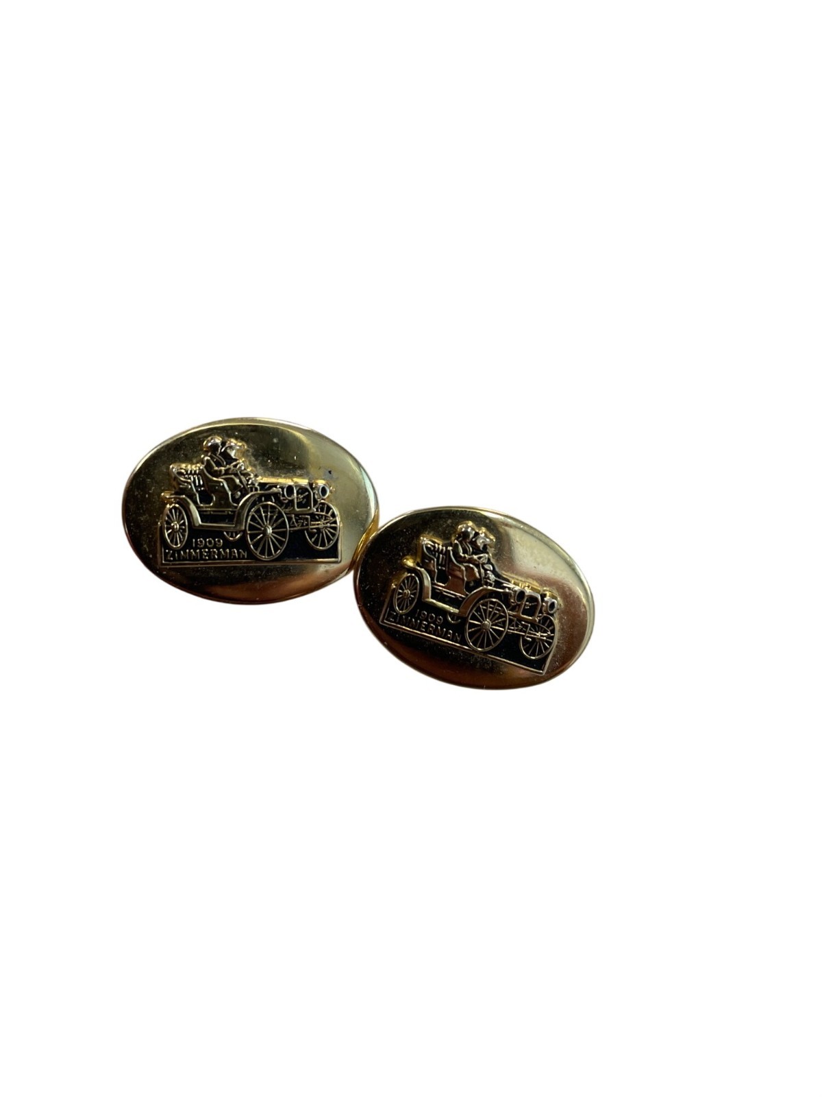 Zimmerman 1909 Kinney Co. mens VTG gold tone metal shirt cufflinks SKU 9816