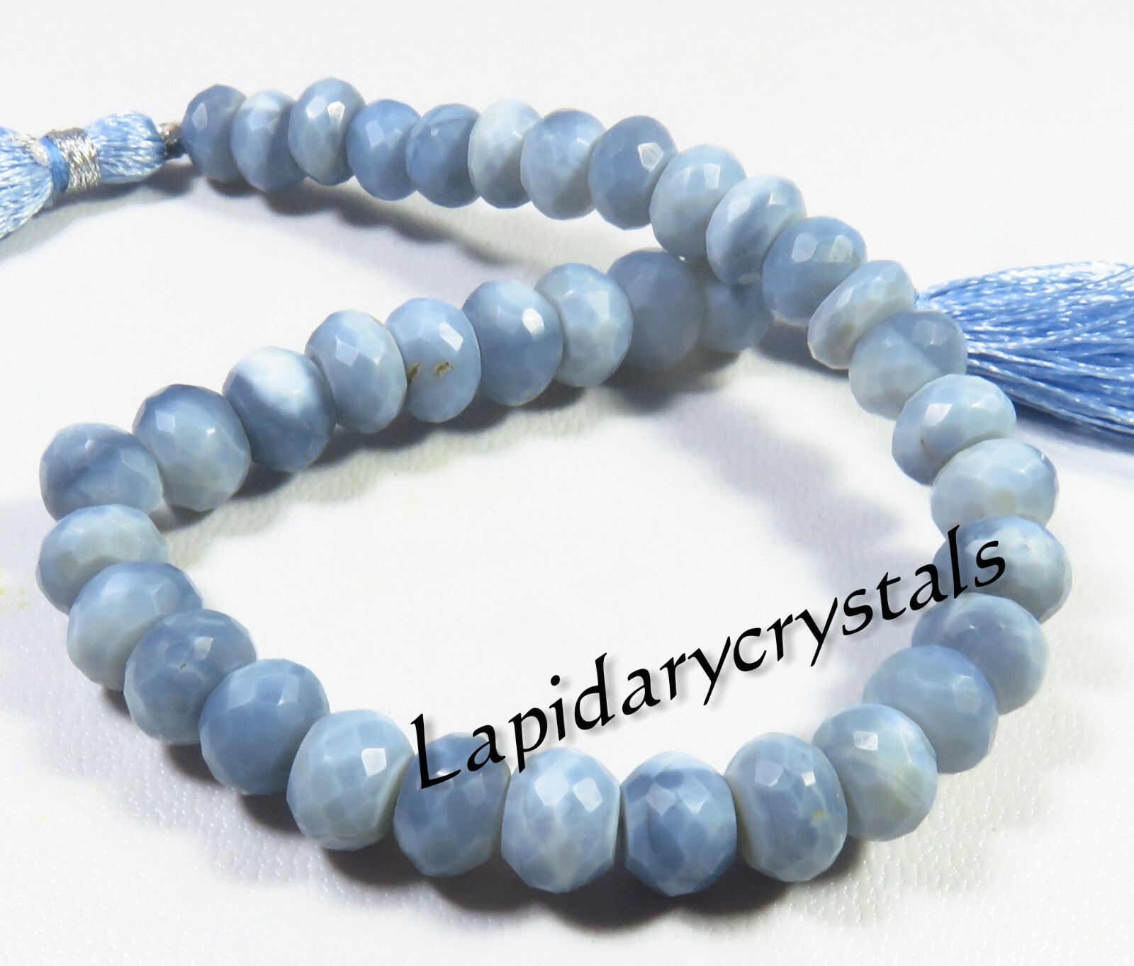 Natural Blue Opal Rondelle Faceted Gemstone Beads 7.5-8.5 mm 8 Inch DIY LC-1689