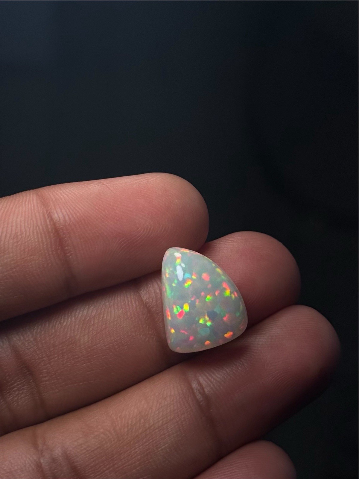 Natural Ethiopian Opal 9.7 Ct Triangle Cabochon Loose Gemstone 16.55×13.45mm
