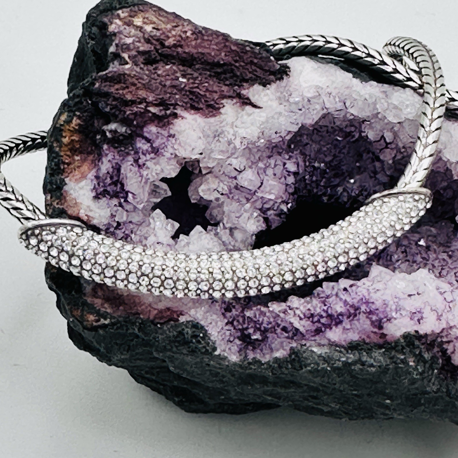 Brighton Meridian Blaze Collar Necklace JL3992 Swarovski Crystal Silver 16-18”