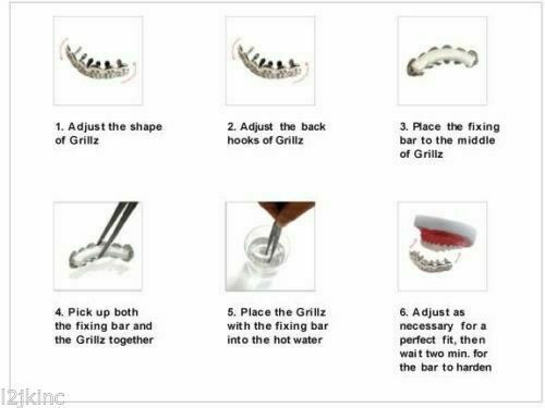18K Gold Plated GRILLZ Top & Bottom Mouth Teeth Hip Hop Grill Hip Hop