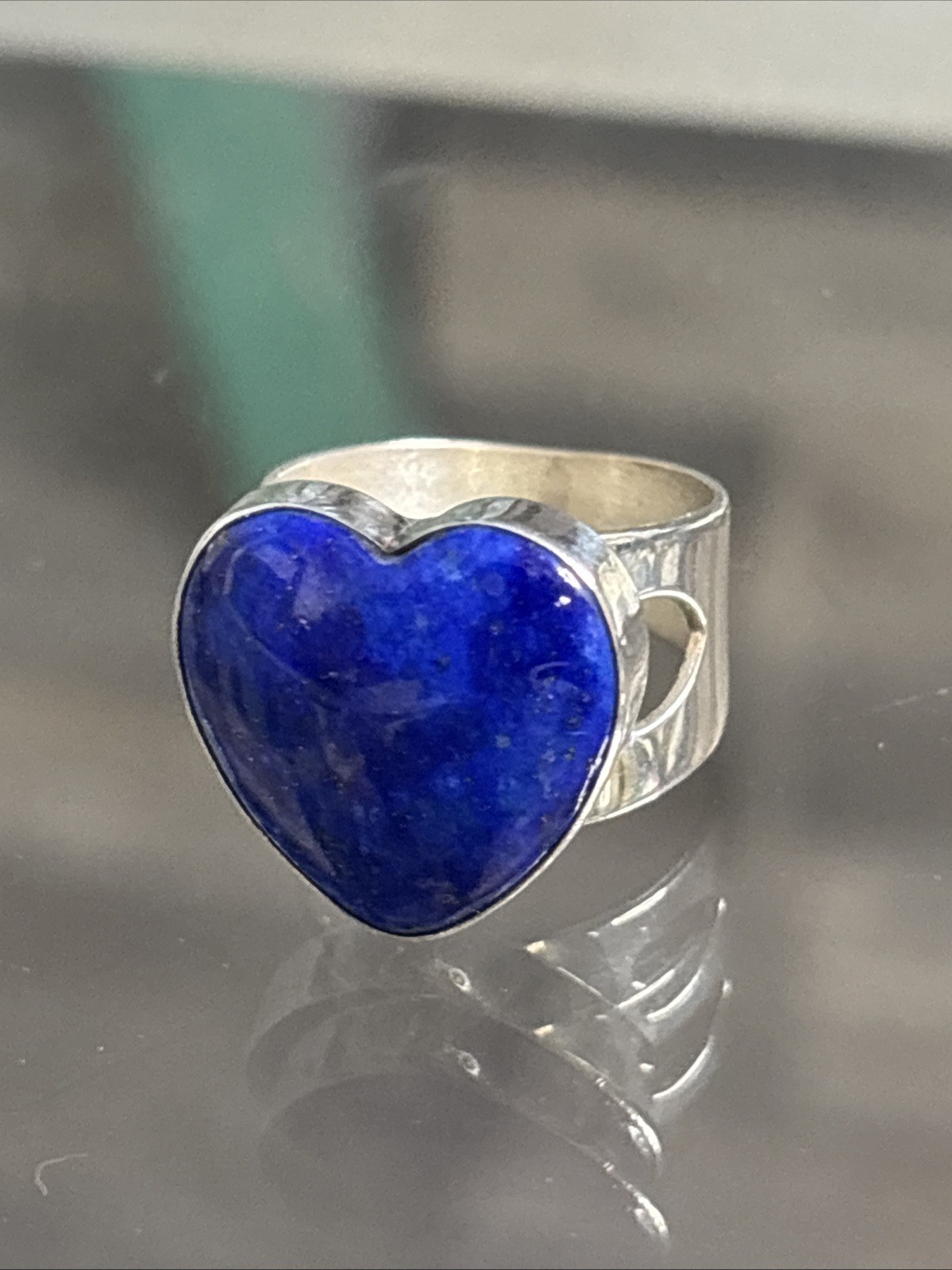 MINE FINDS BY JAY KING DTR Lapis Lazuli Heart Sterling Silver Ring Size 8