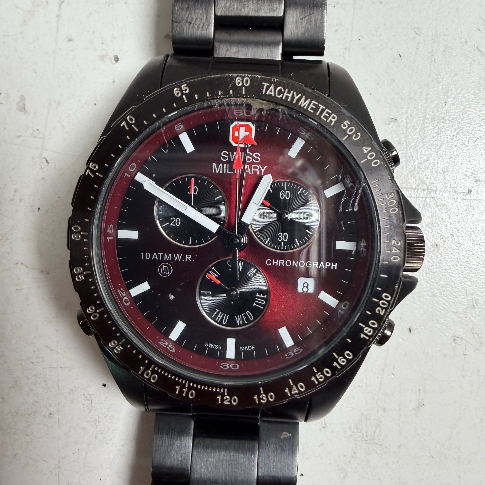Hanowa 10080J Black Swiss Made Military 10 ATM Water-Resistant Wristwatch
