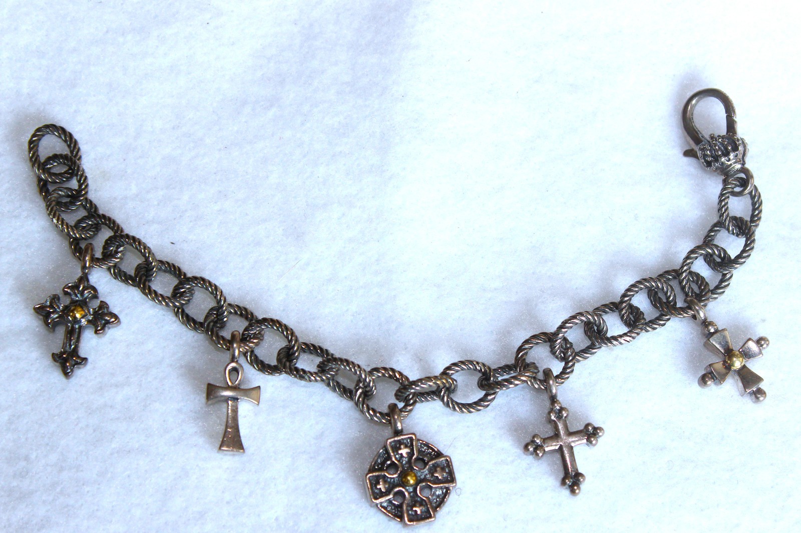 Ann King Crosses of the World SS 18K Bracelet