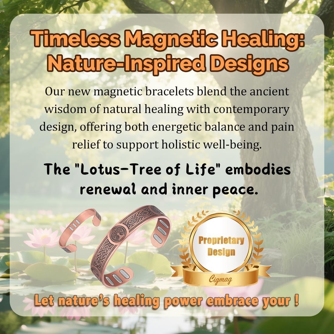 Men Women Bracelet Magnetic Therapy Arthritis Pain Relief Pure Solid Copper Bang