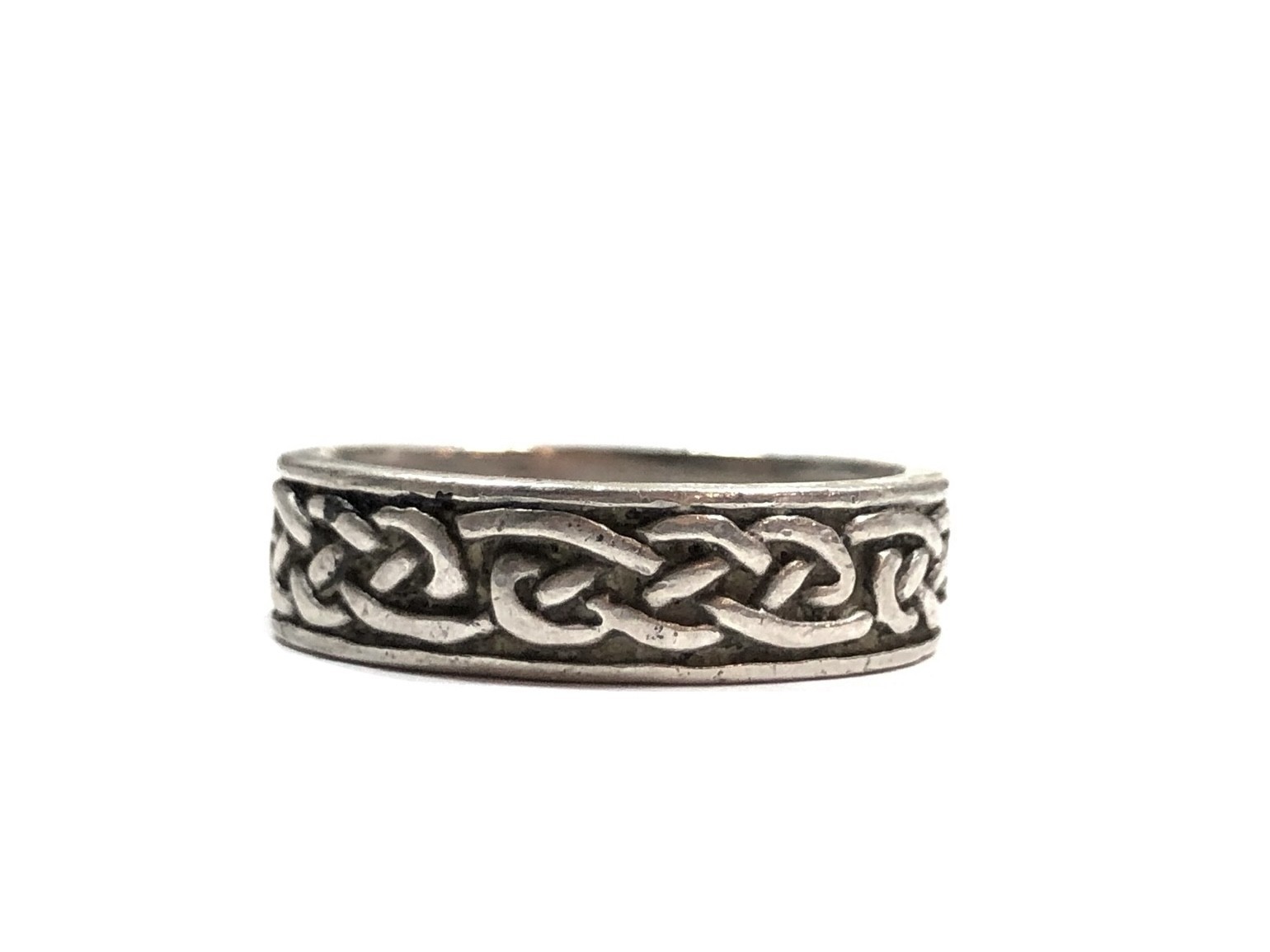 Vtg Wheeler Manufacturing Sterling Silver Celtic Knot Sz 8.25 Band Ring