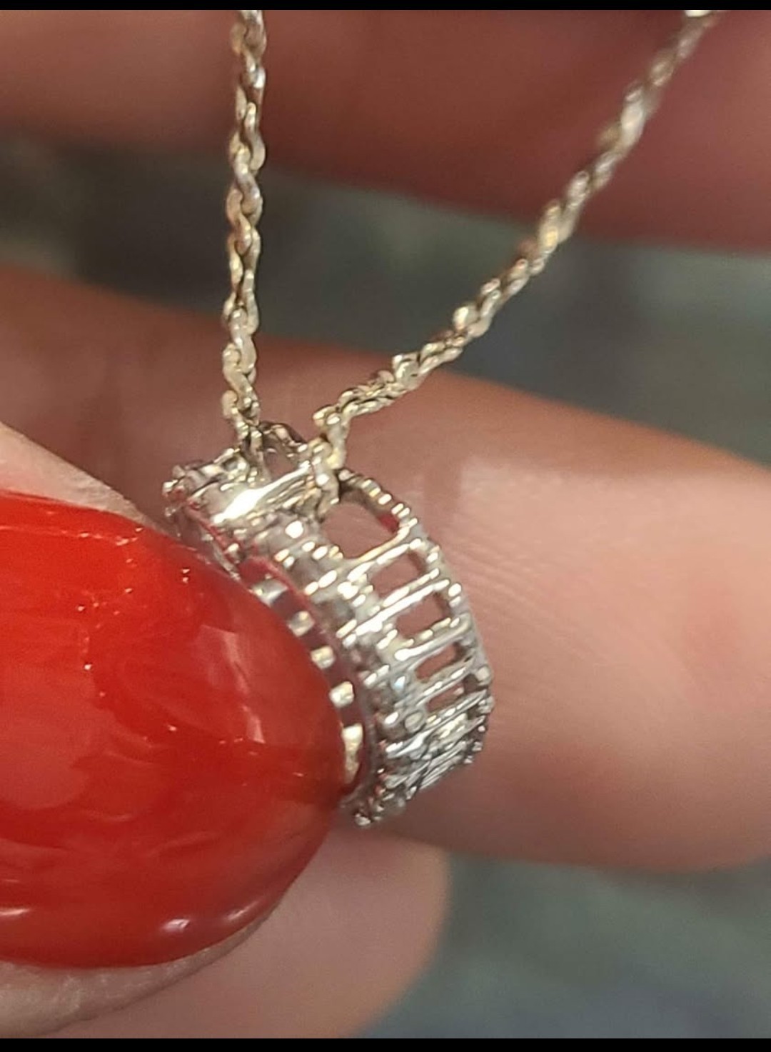 10k Diamond Heart Pendant & 925 Chain