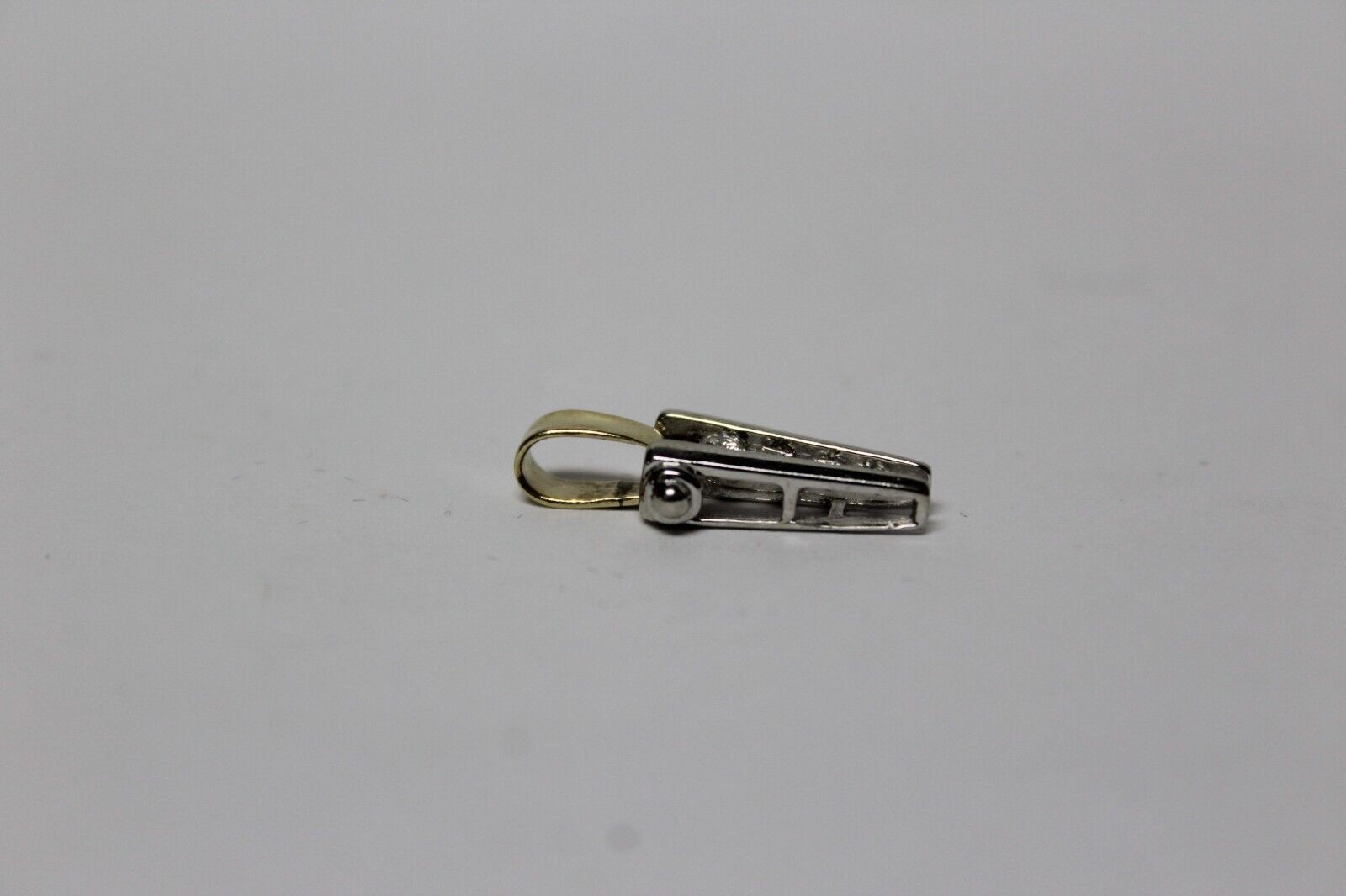 Sweet Two Tone 10K Yellow & White Gold Diamond Pendant Hallmarked ADL (R)