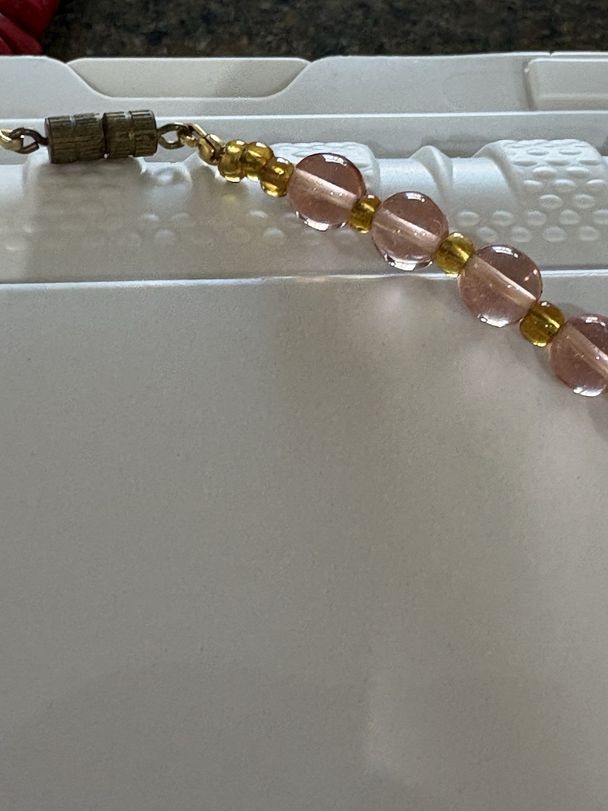 Vintage Italian Venitian Flower Necklace Pink Color