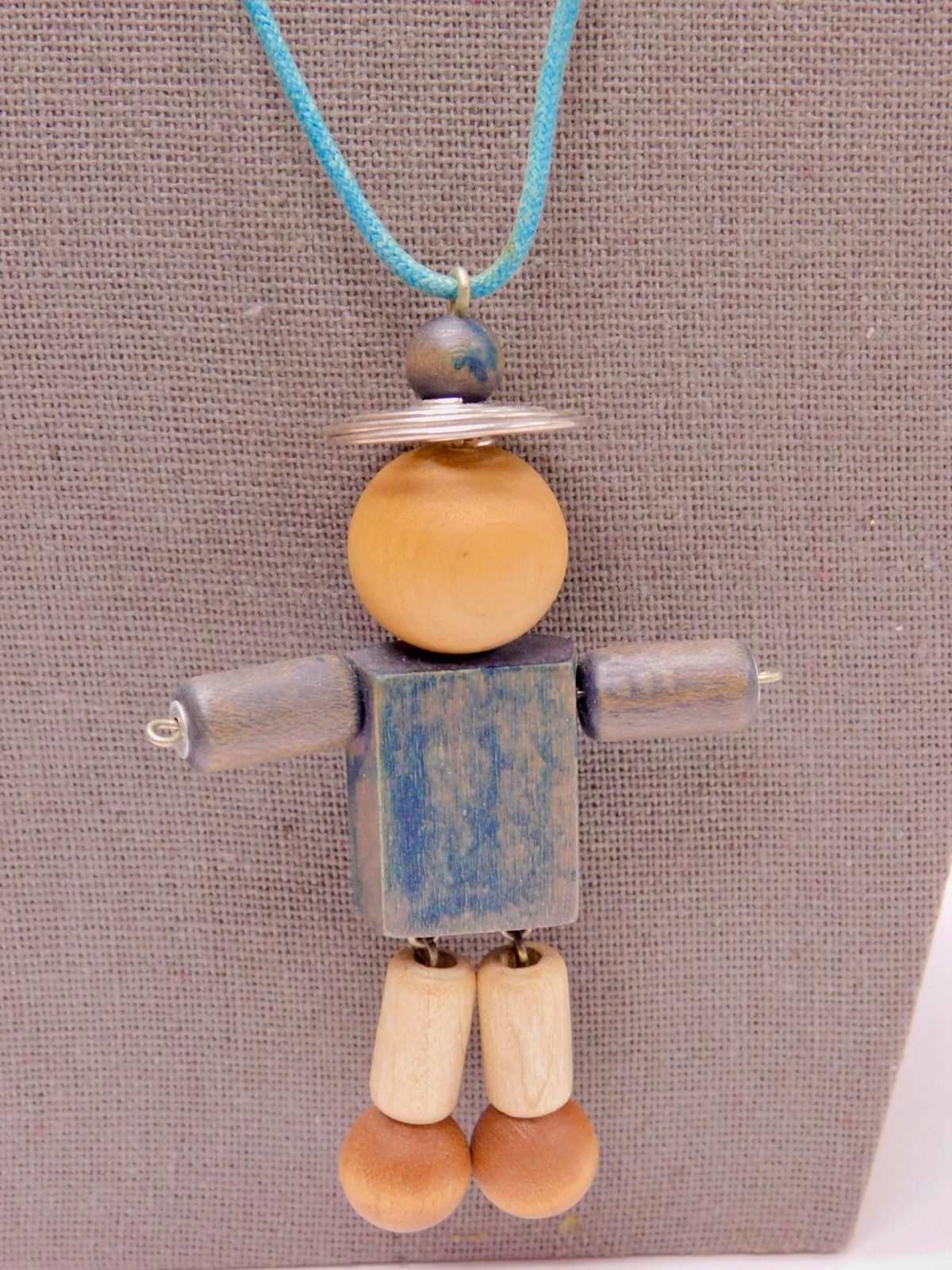 Aarikka Finland Piccolina Wood Doll Child Figure Necklace Jointed #2
